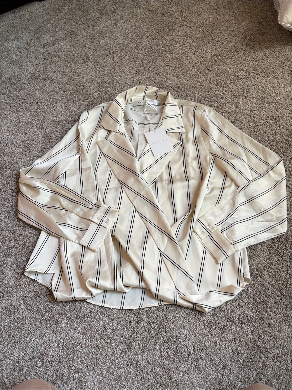 Endless Rose Cream Blazer with Black Stripes